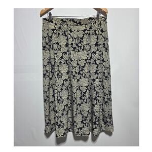 Koret Vintage Woman's Black & Tan Floral Midi Skirt Size 16  Whimsigoth